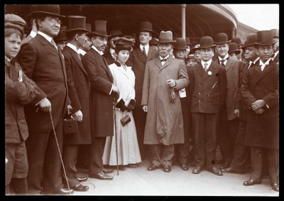 Graaf Tamemoto Tamesada Kuroki bij zijn aankomst in New York, c.1900 door Byron Company